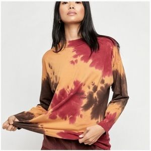 FREE PEOPLE | Be Free Tye Die Oversize Long Sleeve Tee in French Roast